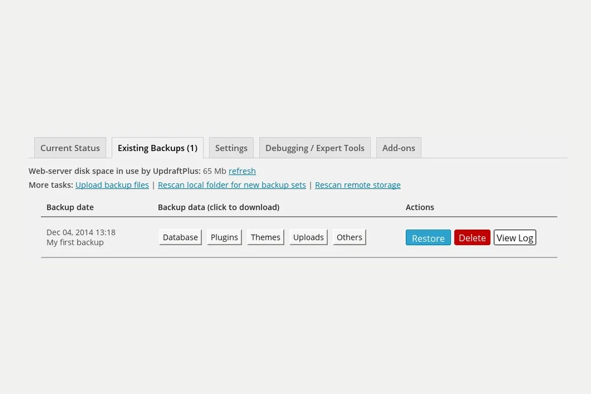 Selective one-click restore — UpdraftPlus Premium Selective one-click restore — UpdraftPlus Premium