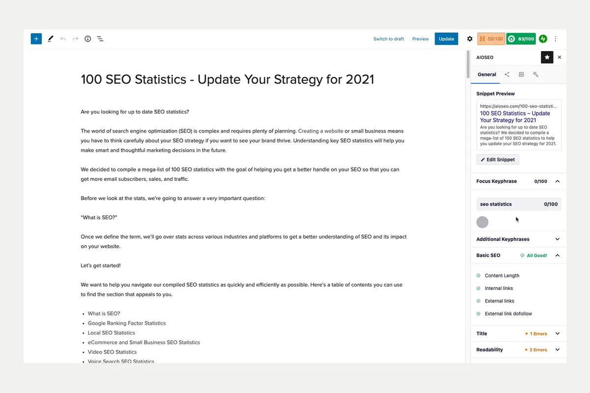 TruSEO on-page analysis — All in One SEO Pro TruSEO on-page analysis — All in One SEO Pro